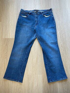 Venezia Women's Medium Wash Straight Leg Jeans - Size 22